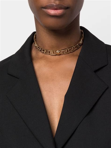 medusa choker necklace versace|Versace Medusa necklace.